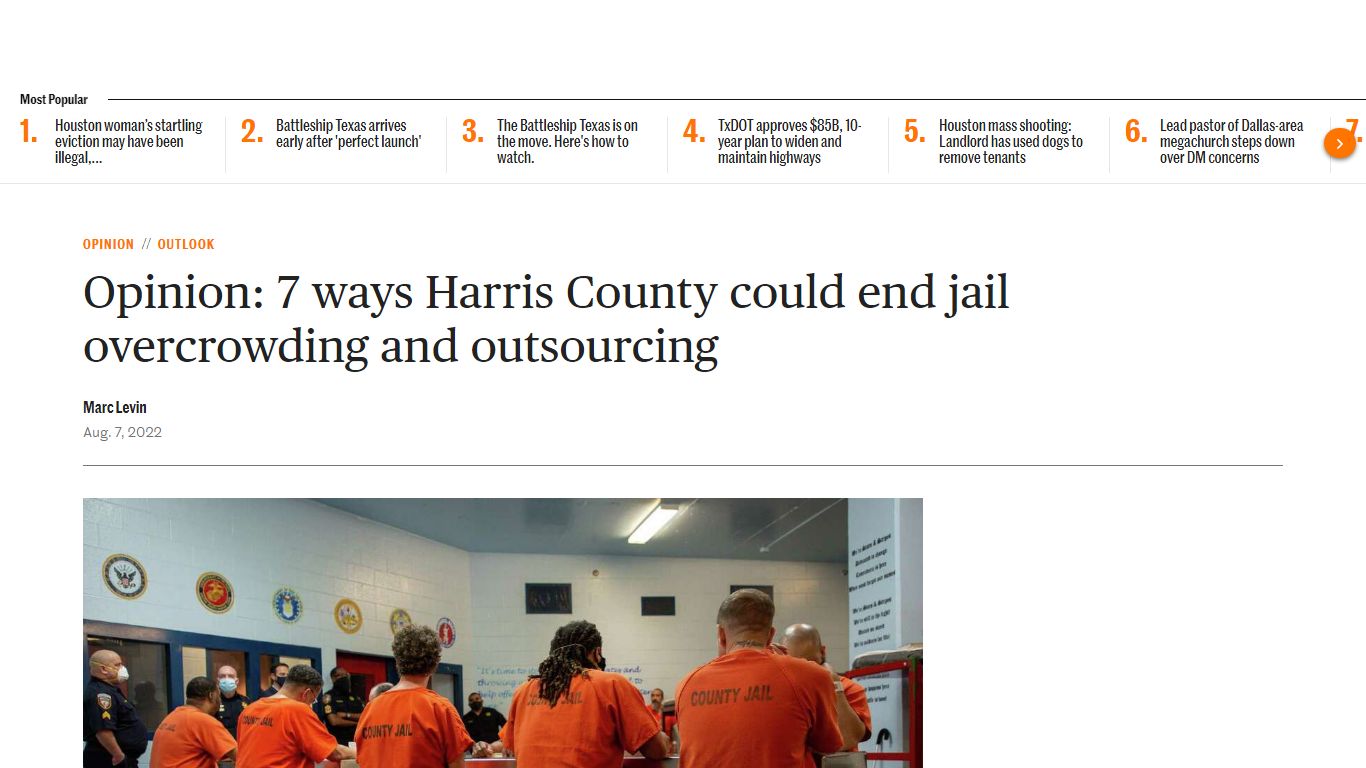 Opinion: 7 ways Harris County could end jail overcrowding and outsourcing